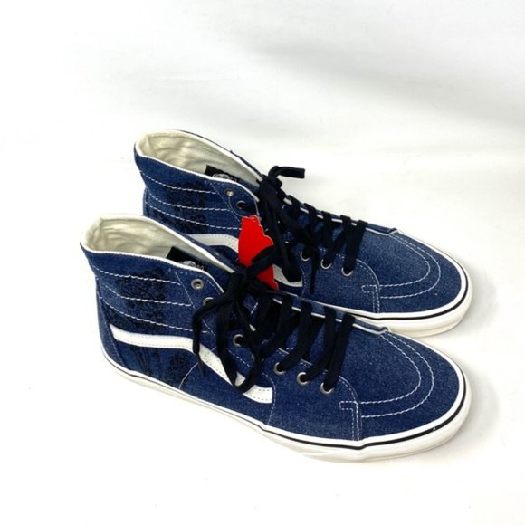 VANS Sk8-Hi Tapered High Top Denim Navy Canvas Men’s Sneakers Skate VN0A5KRUNAV - Picture 7 of 9
